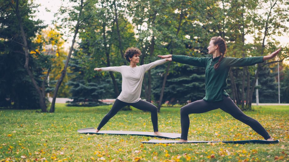 yoga and exercise outdoor session