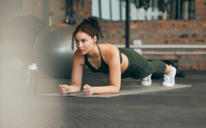 Proper alignment in high plank pose